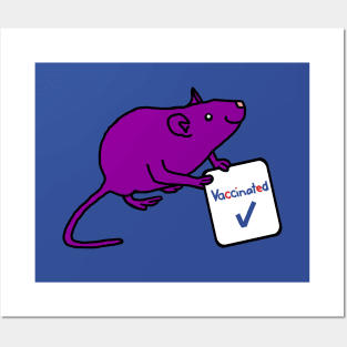 Cute Rat with Vaccinated Sign Posters and Art